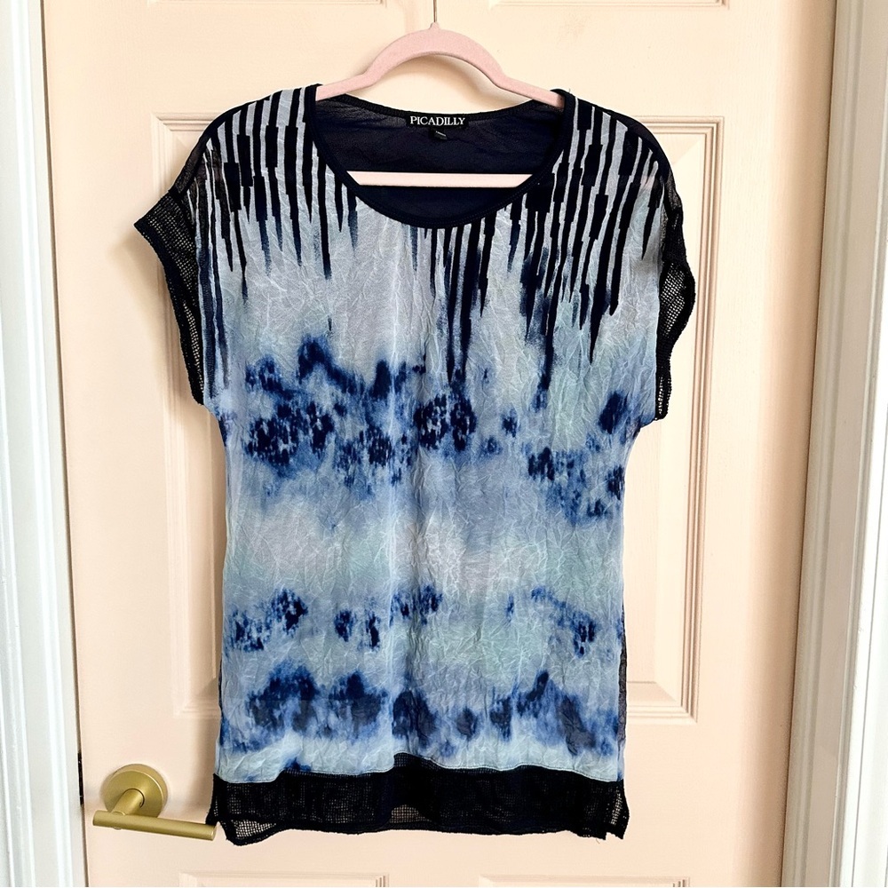 $5 SALE Blue watercolor Picadilly top